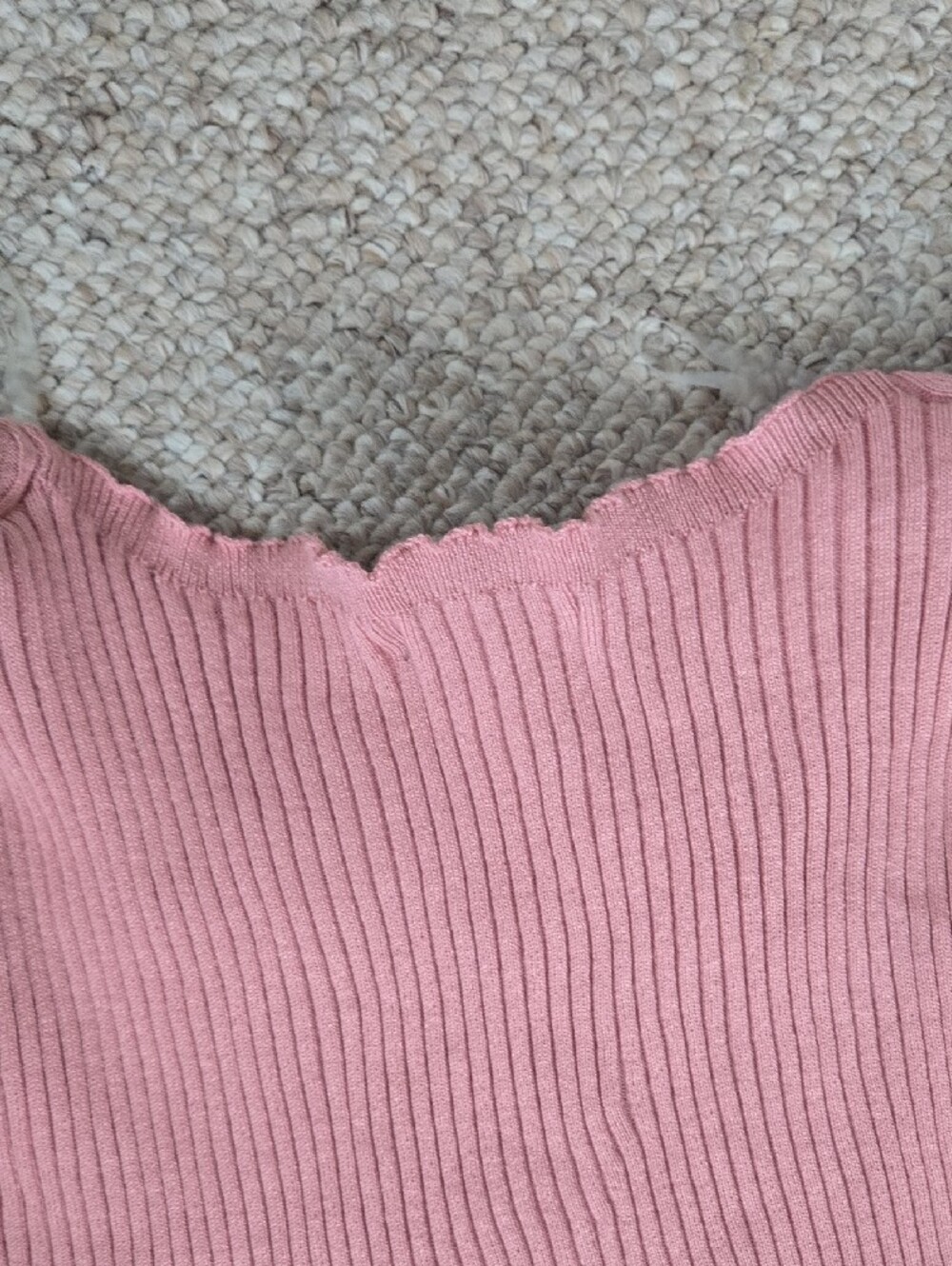 Ashley Stewart Plus Size 26/28 Pink Cutout Ribbed Knit Sweater - Picture 7 of 8